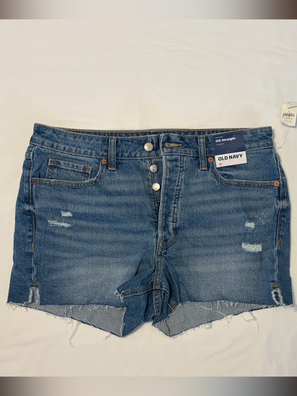 NWT Old Navy Blue Distressed Raw-Hem Denim Shorts